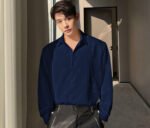 Boxy Fit Imported Fabric Blue Men’s Shirt - Image 2