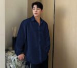 Boxy Fit Imported Fabric Blue Men’s Shirt