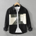 Black patch work full sleeve shirt