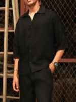 Shirt Collar Short Sleeves Shirt With Trouser