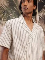 Wrap Tie-Up Shirt Striped Pure Cotton Co-Ords - Image 2