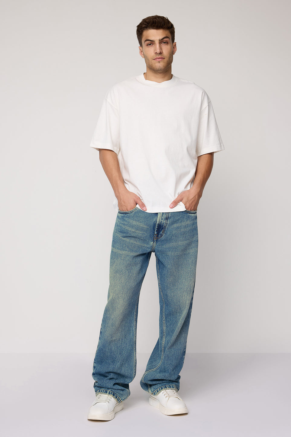 8-JULY24_17163-Edit.jpg Azure Blue Relaxed Straight Cut Baggy Denim - Image 1