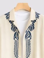 Cream Border Men’s Half Sleeve Casual Printed Shirt - Image 2