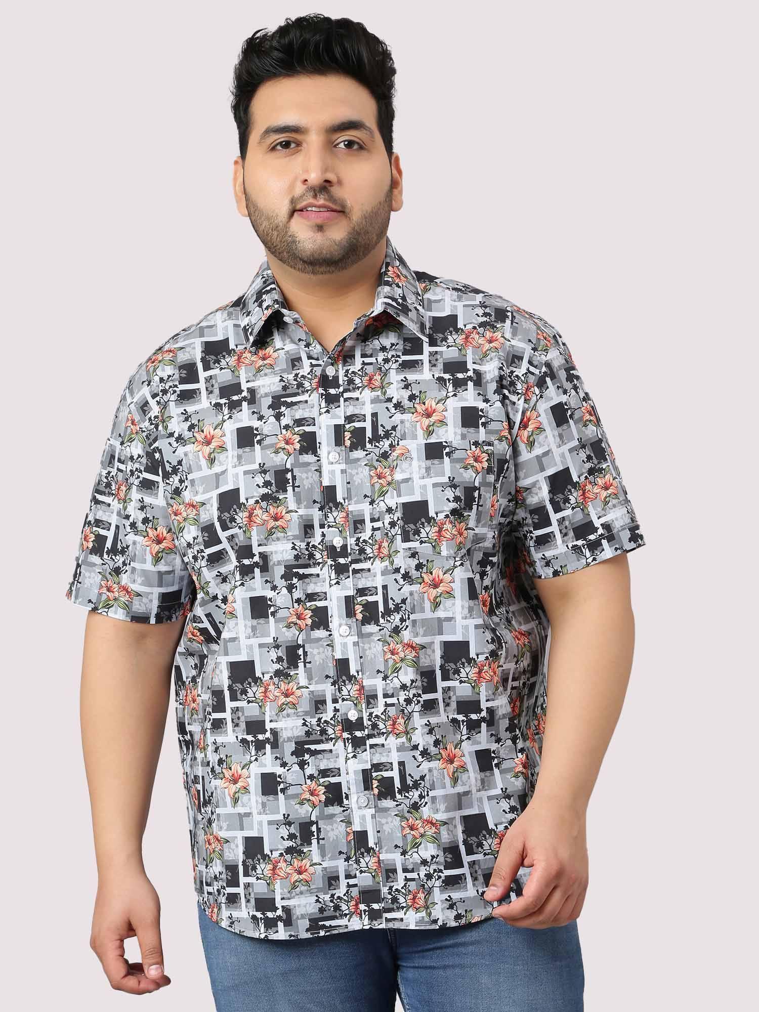 abstract-flower-printed-half-sleeve-shirt-men-s-plus-size-guniaa-fashions-1.jpg Abstract Floral Digital Print Men Plus Size Half Sleeve Shirt - Image 1