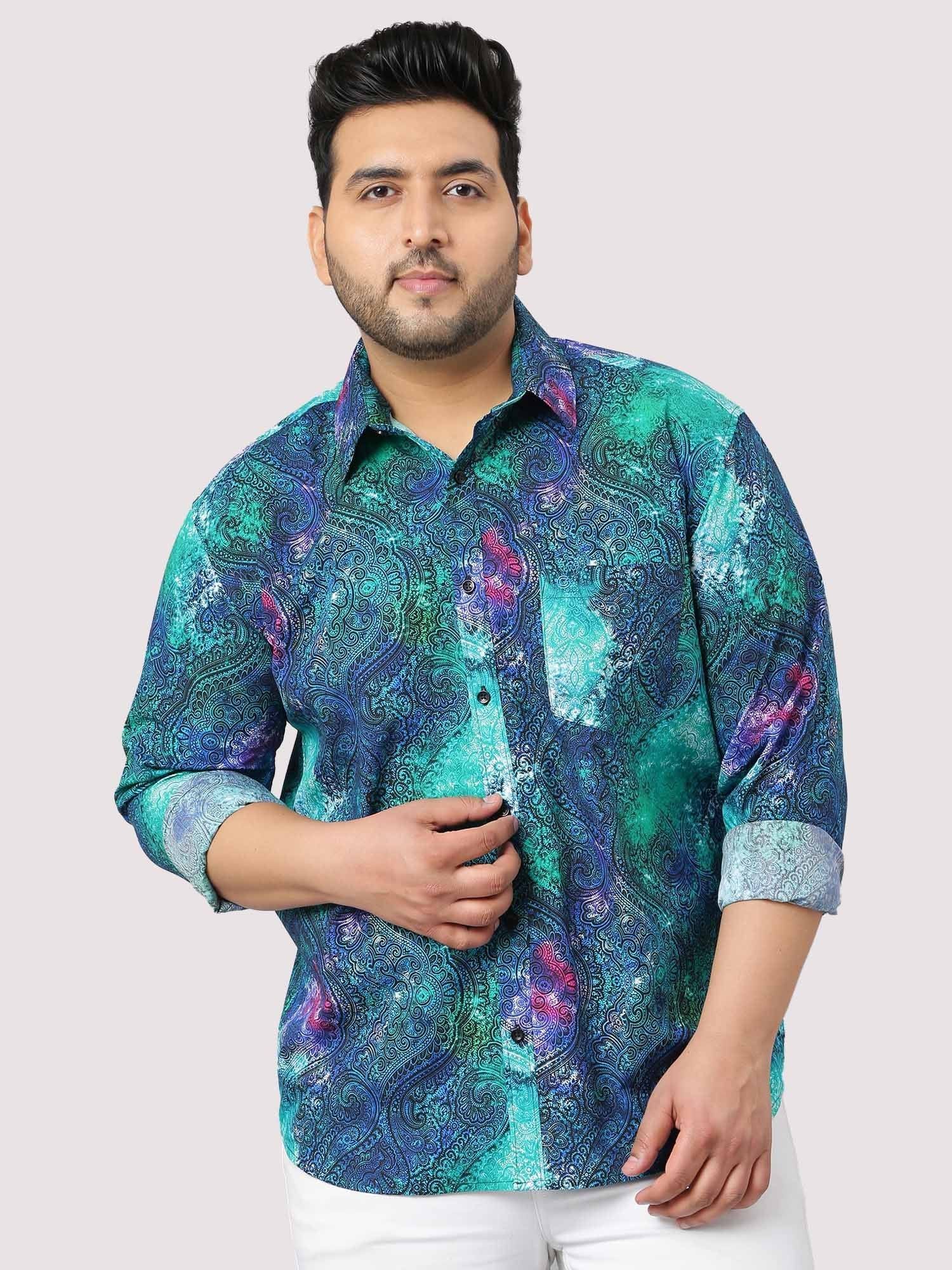 abstract-green-blue-full-sleeve-men-s-plus-size-guniaa-fashions-1.jpg Abstract Green Blue Digital Print Men Plus Size Full Sleeve Shirt - Image 1