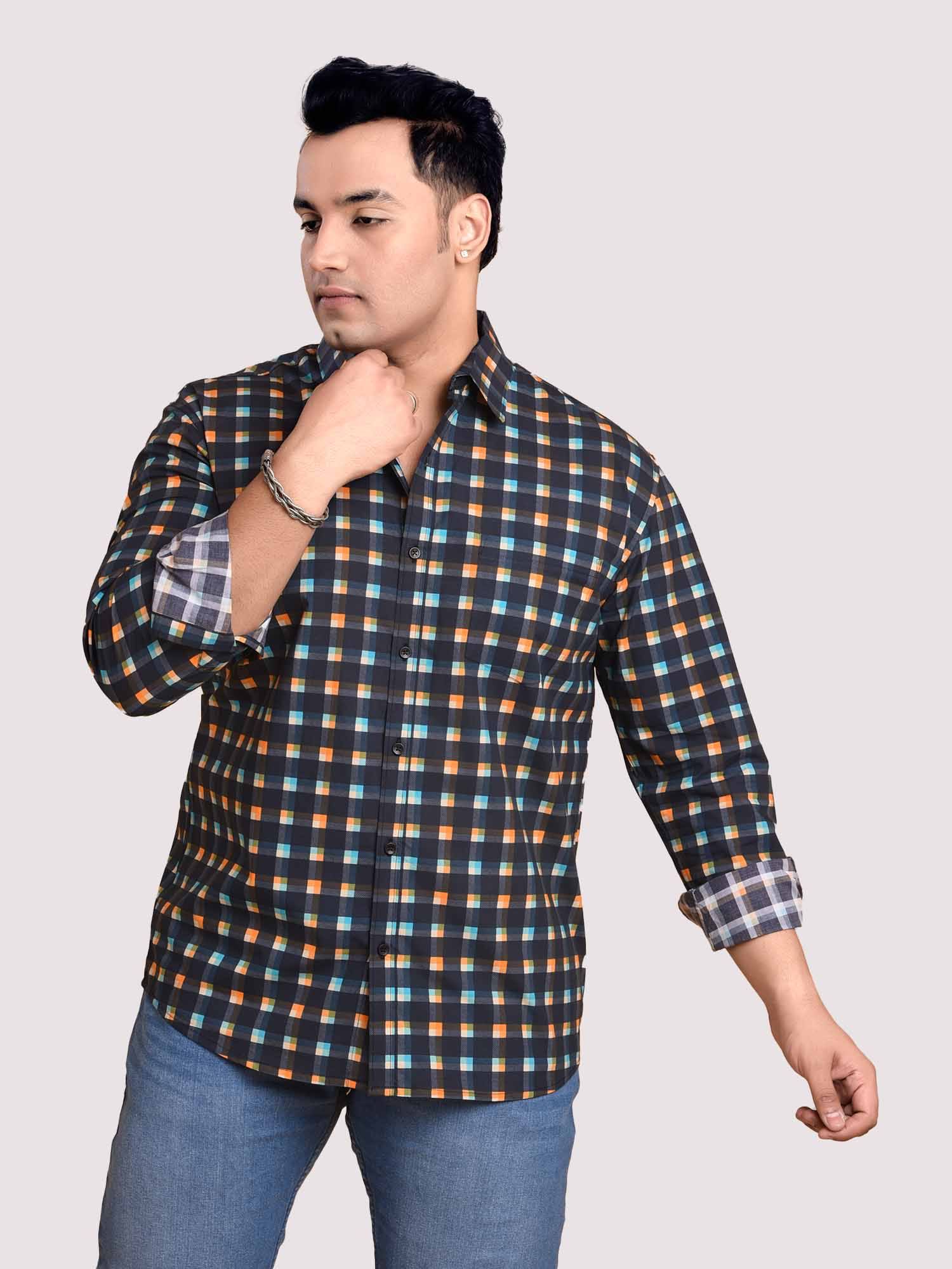 checks-train-printed-full-sleeve-men-s-plus-size-guniaa-fashions-1.jpg Train Check Pattern Men Plus Size Full Sleeve Shirt - Image 1