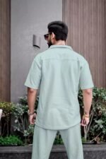 Sky Blue Color Mens Full Set Trouser And Shirt Half Sleeves - Image 2
