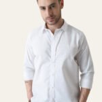 White Striped Slim Fit Linen Cotton Elegant Shirt